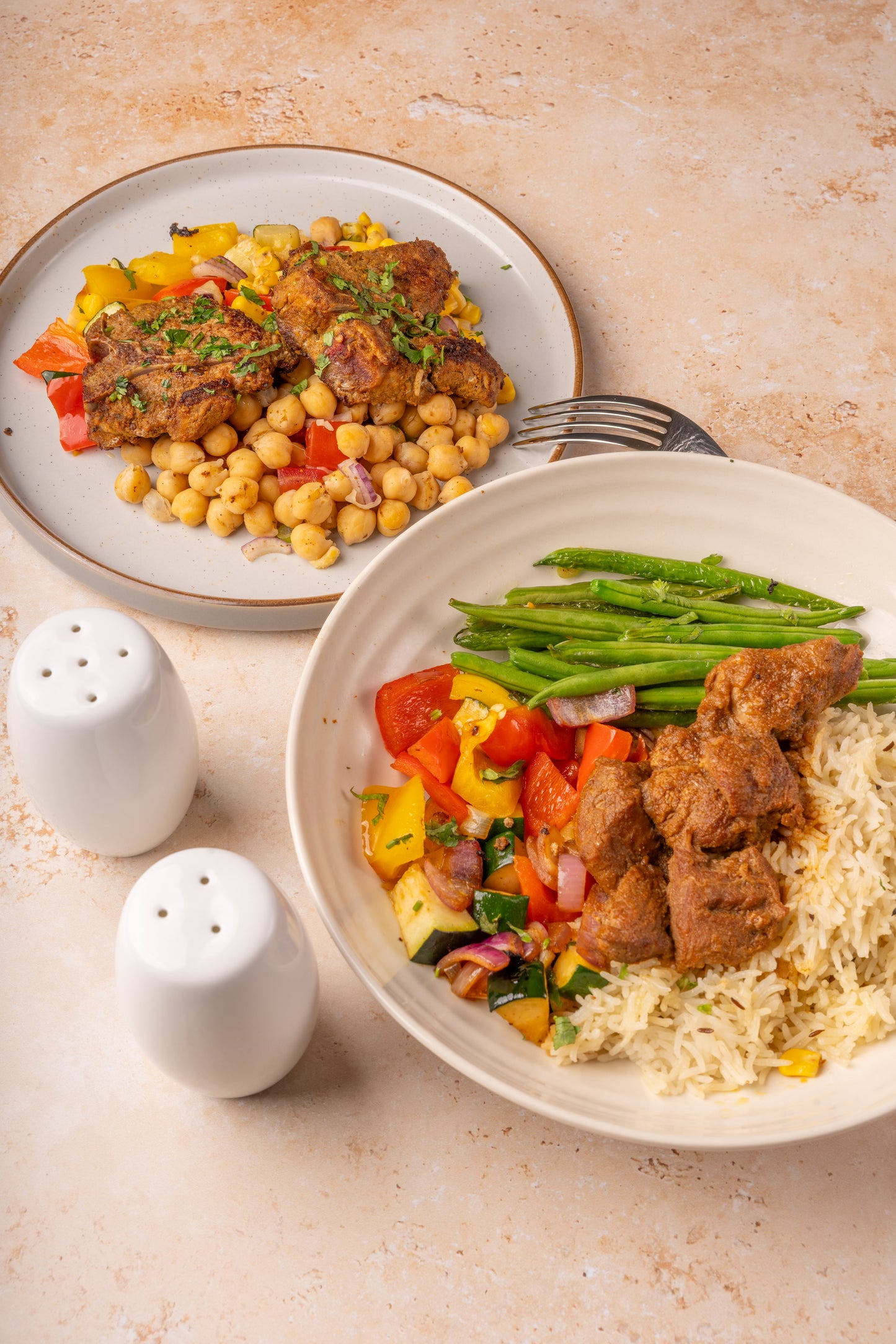 Grass Fed Tender Lamb Curry Cooked Meal with Organic Flavoured Rice, Mixed Vegetables, Tender String Beans & Extra Curry Sauce – Halal, Organic & Tayyib
