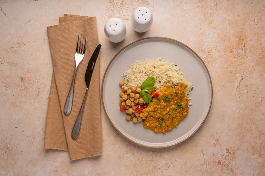 Organic Hearty Lentils with Aromatic Rice & Velvety Chickpeas