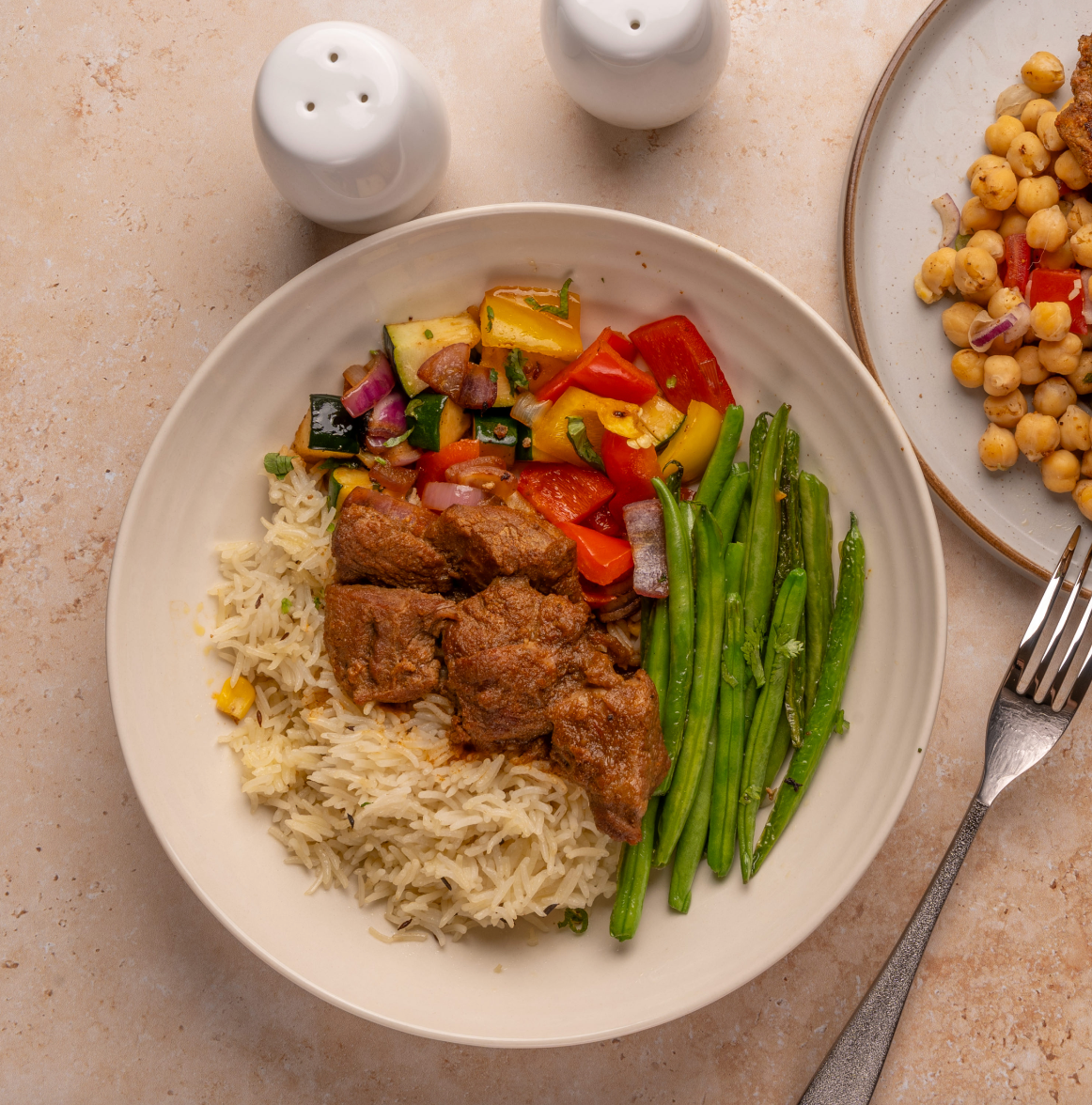 Grass Fed Tender Lamb Curry Cooked Meal with Organic Flavoured Rice, Mixed Vegetables, Tender String Beans & Extra Curry Sauce – Halal, Organic & Tayyib